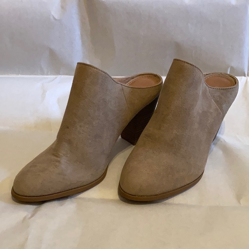 Nude (Taupe) Mules with 3 Inch Block Heel